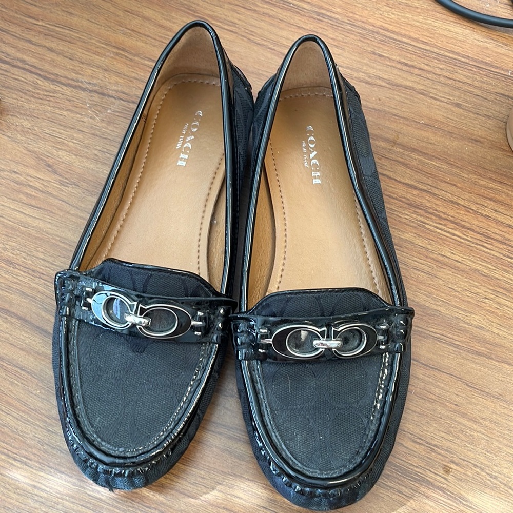 Black coach flats size 6.5
